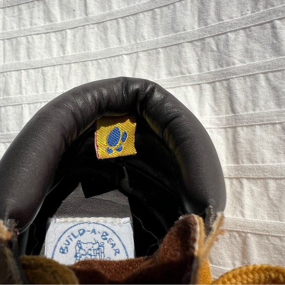 *HP!* Build-A-Bear Tan Leather Lace Up Work Trekking Hiking Boots - Picture 6 of 8